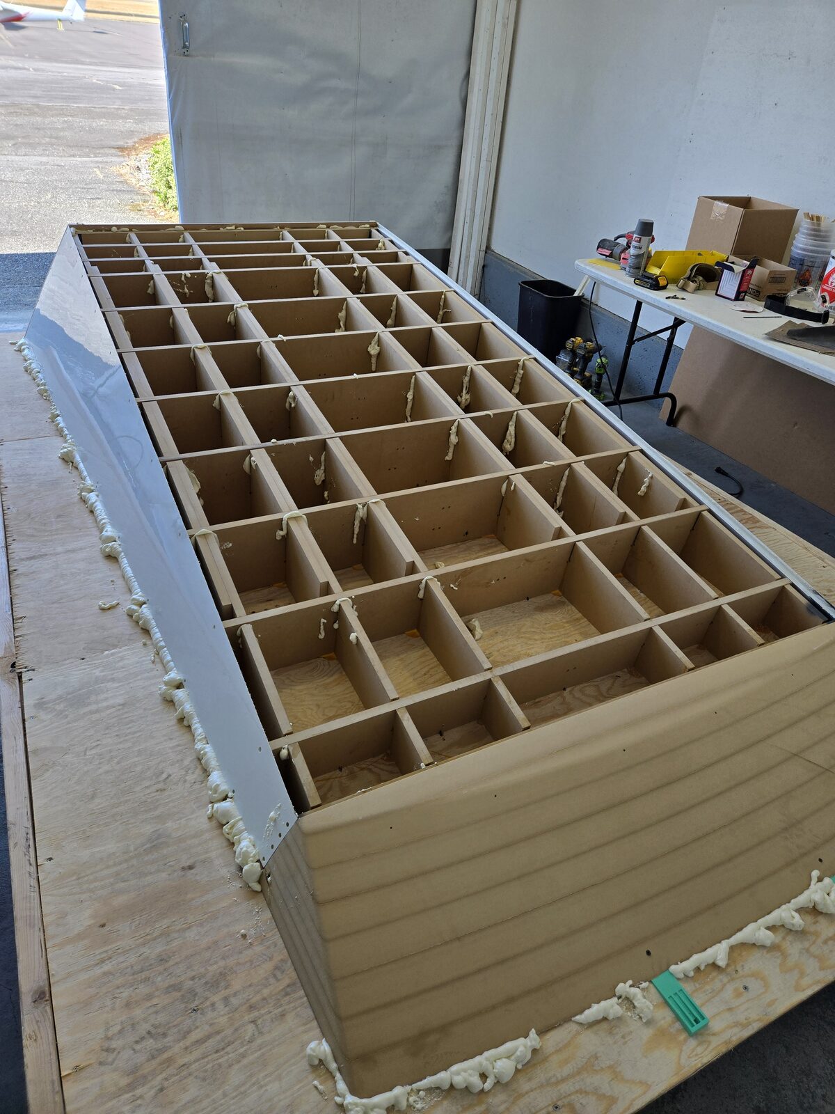 Skeleton with foamed perimeter