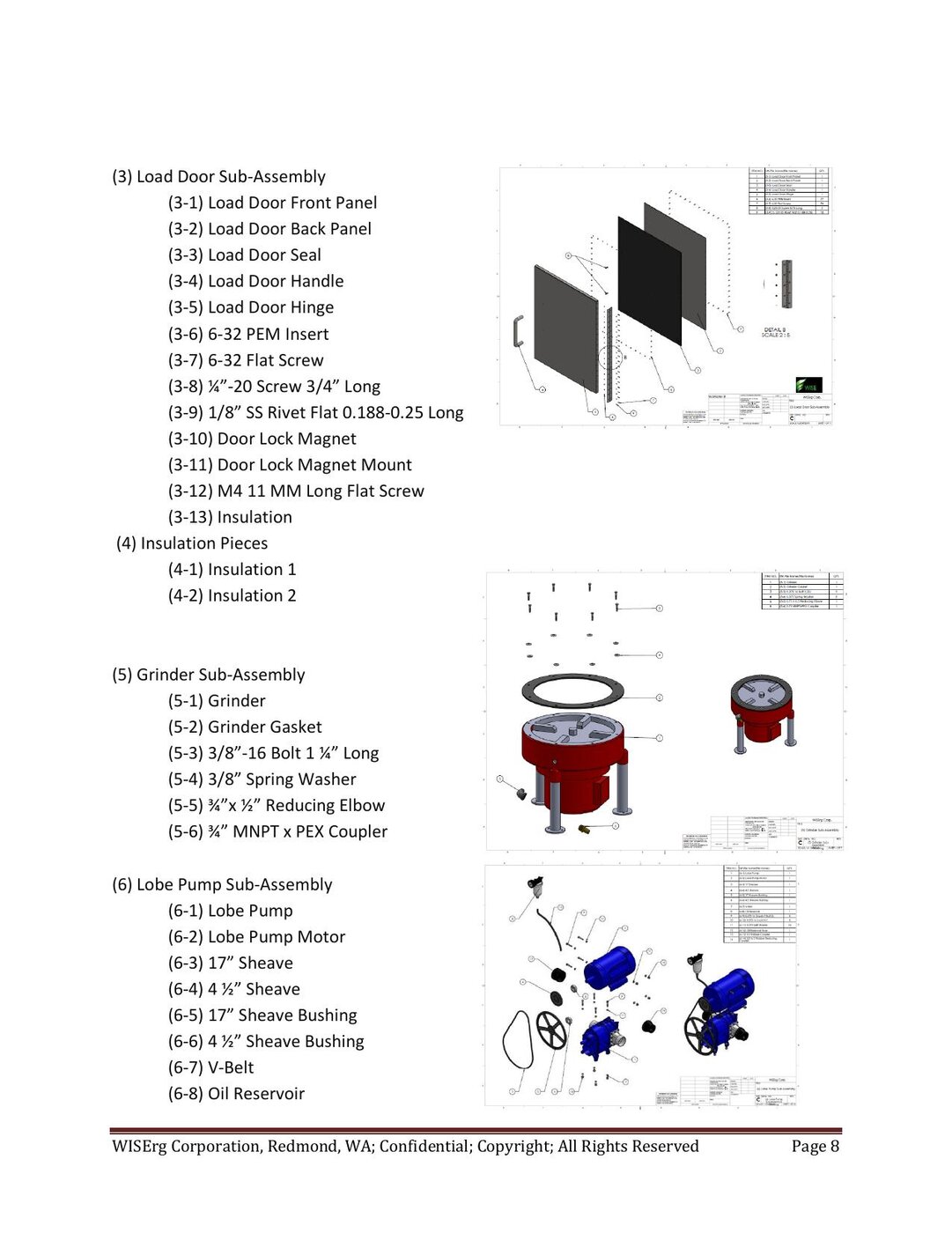 Bill of materials with exploded sub-assemblies