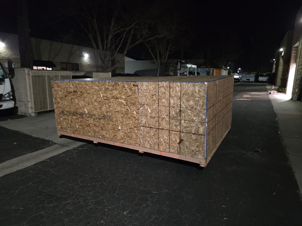 Sealed crate ready to ship