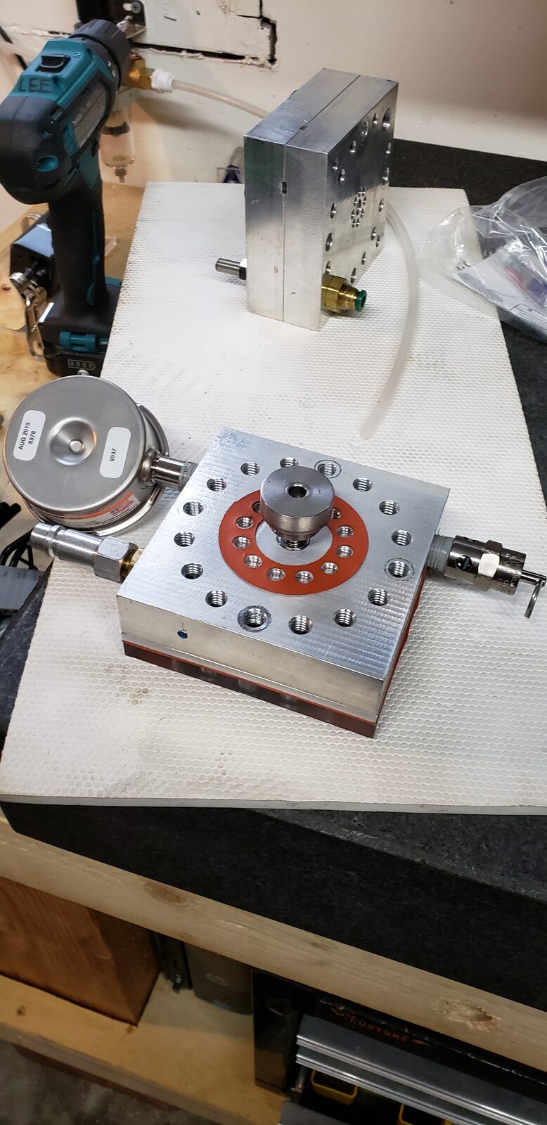 The machined core of the engine