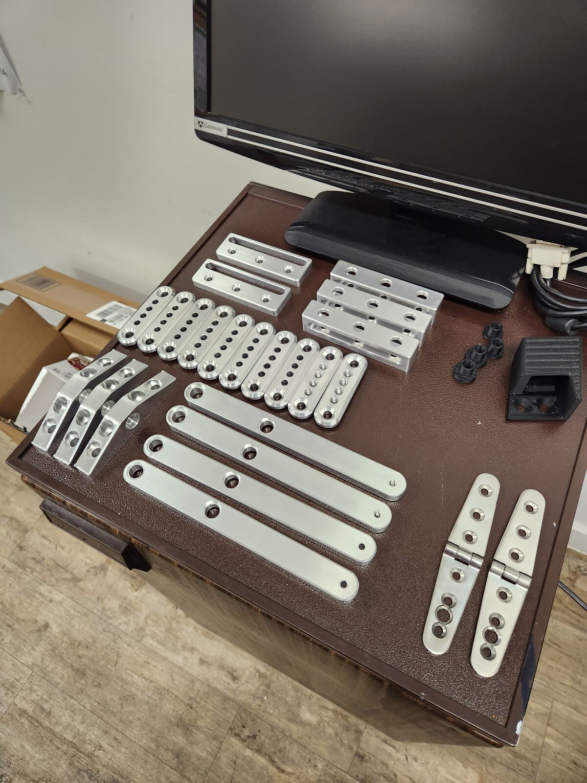 A batch of machined parts
