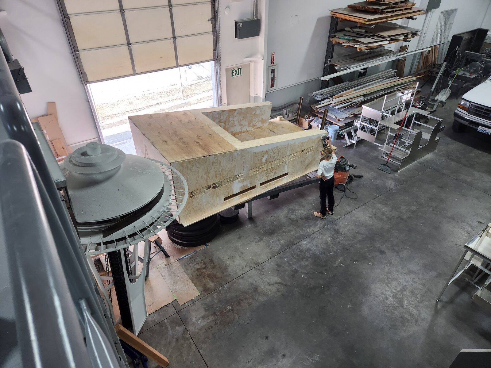 Working the shell in the shop