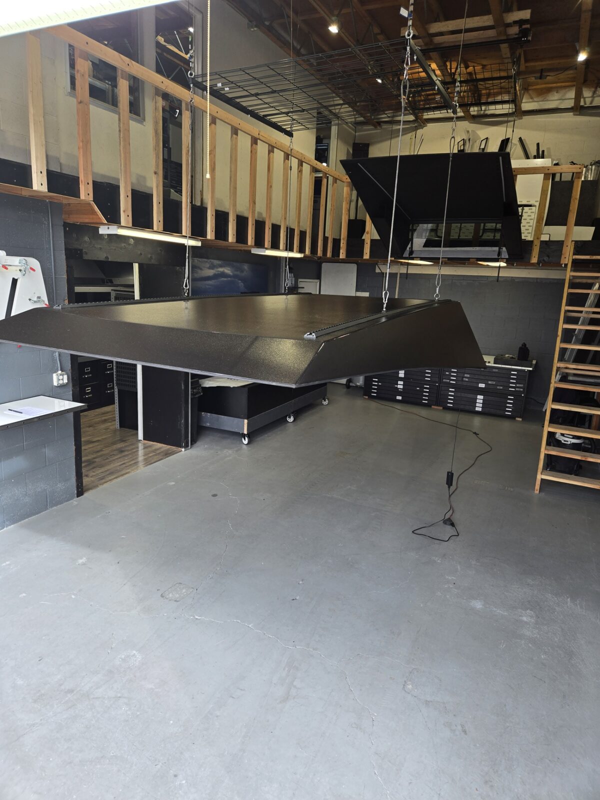 The shop floor mid-build