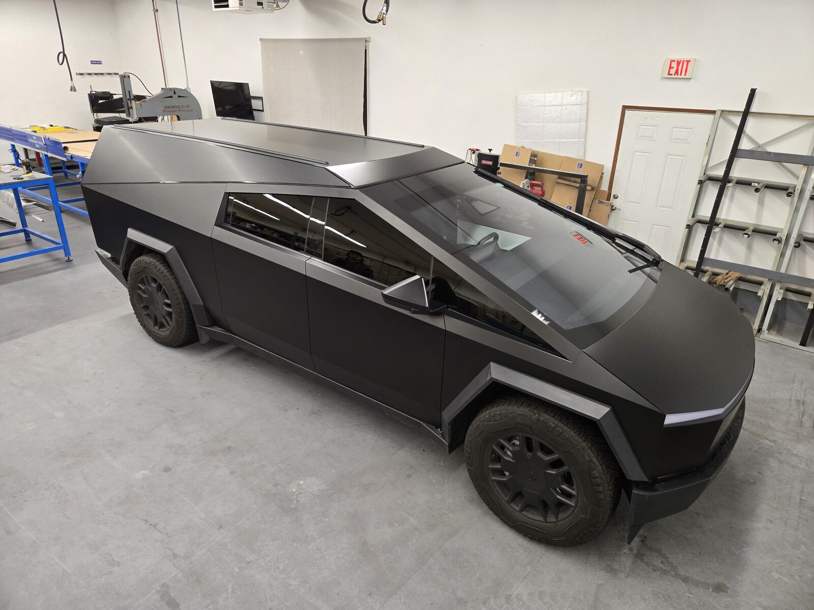 Matte black cap in the shop