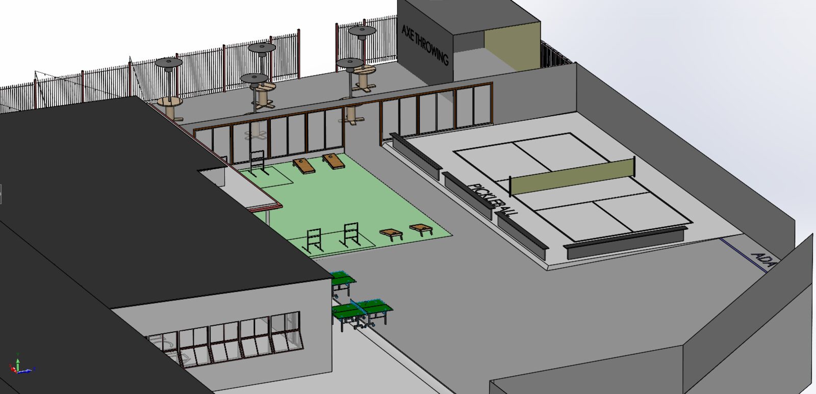 The outdoor patio