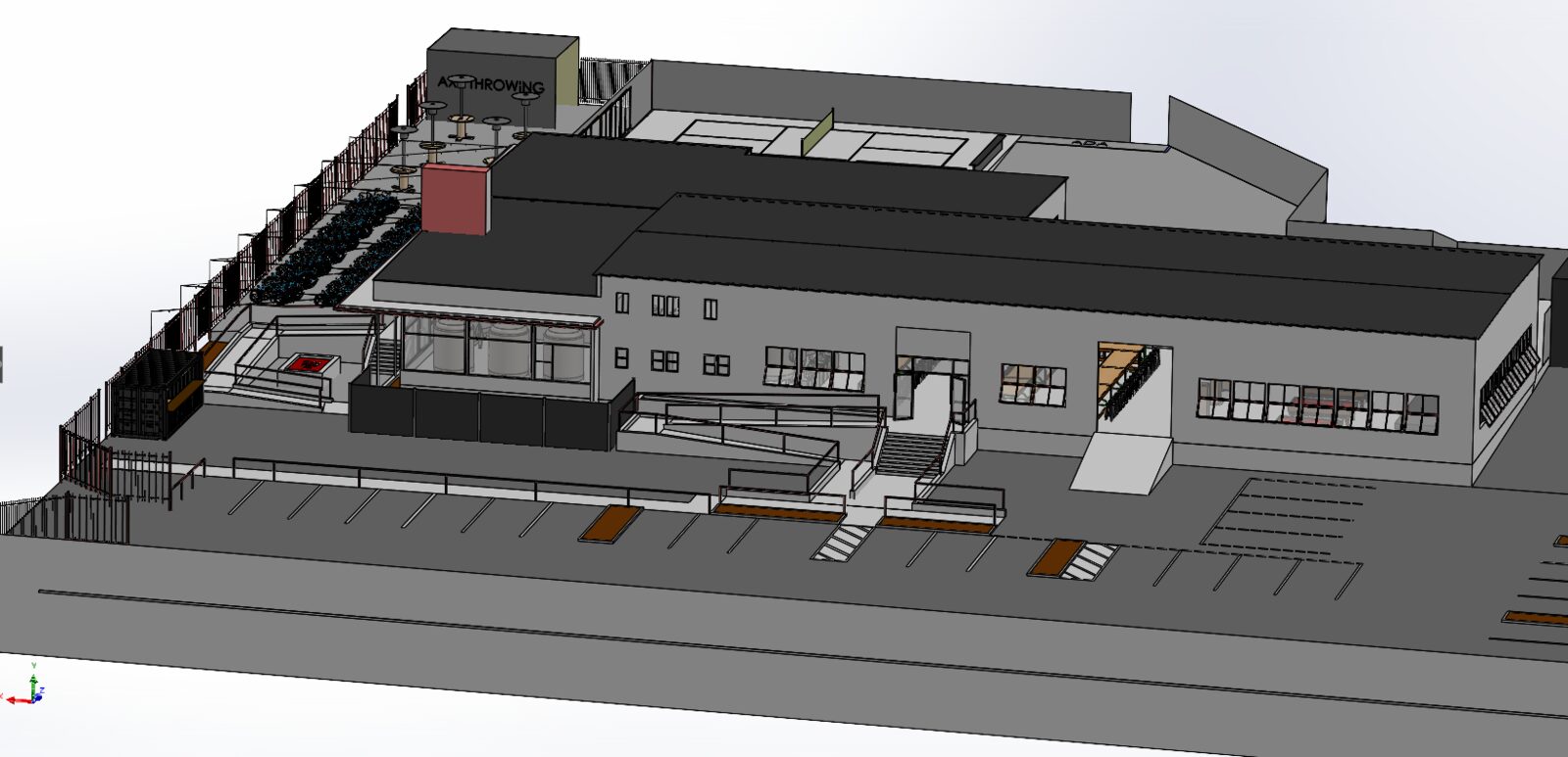 Street-level facade render