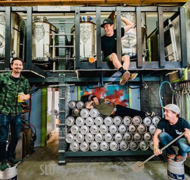 The crew in the finished brewery