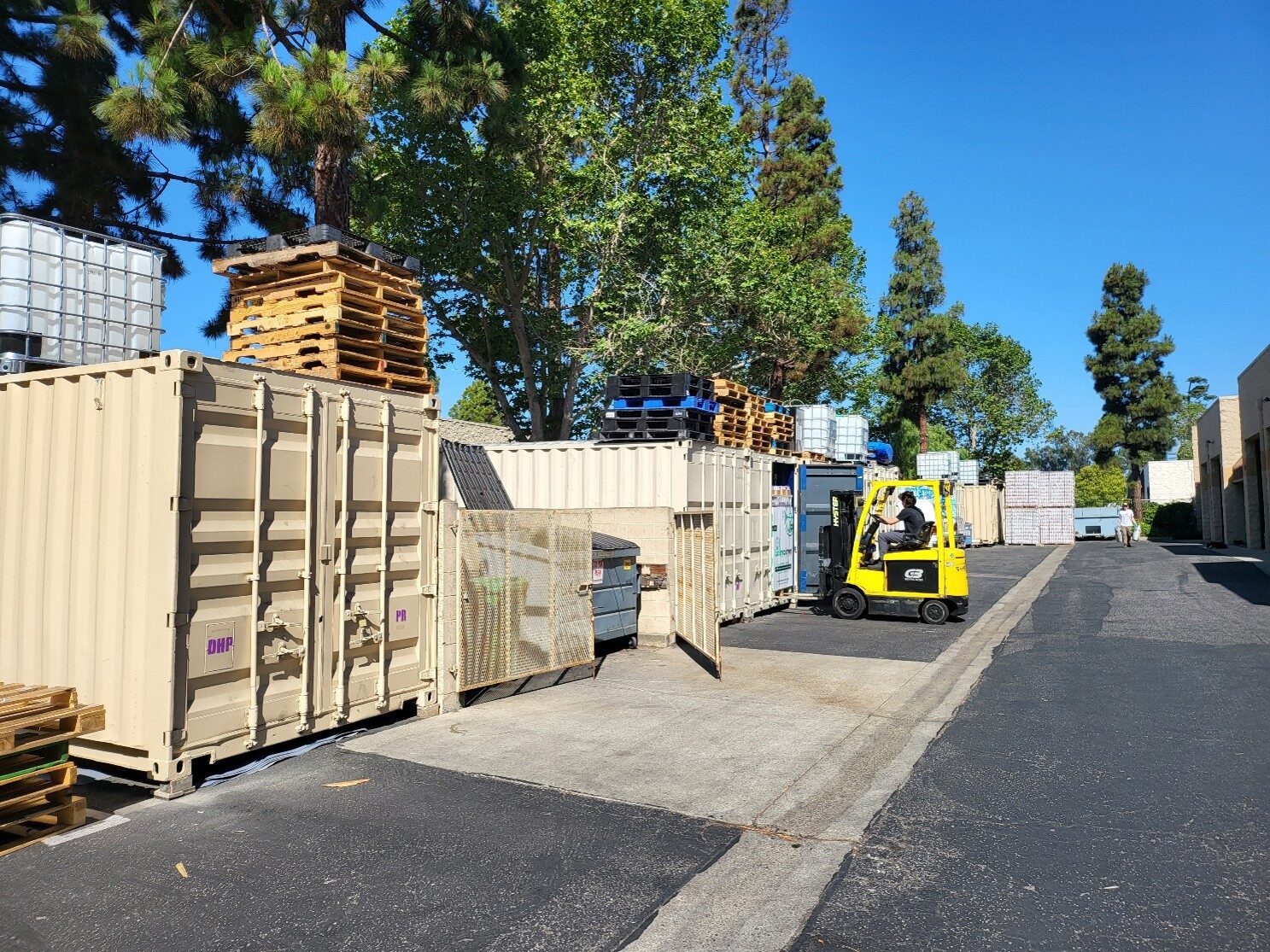 The yard with shipping containers