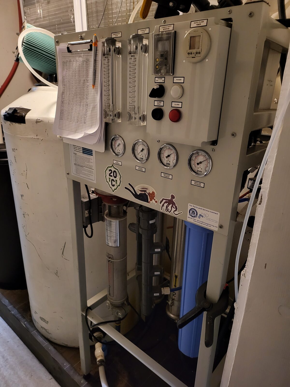 The reverse-osmosis water system